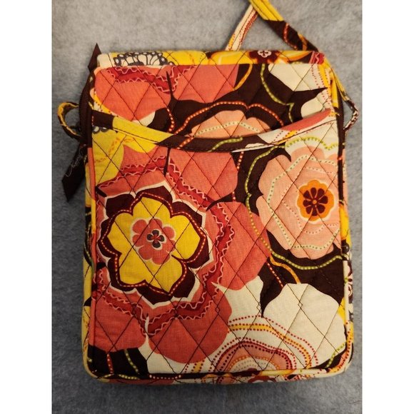 Vera Bradley Mini Hipster Crossbody Bag Handbag and Wallet Floral Brown Yellow - Picture 12 of 15